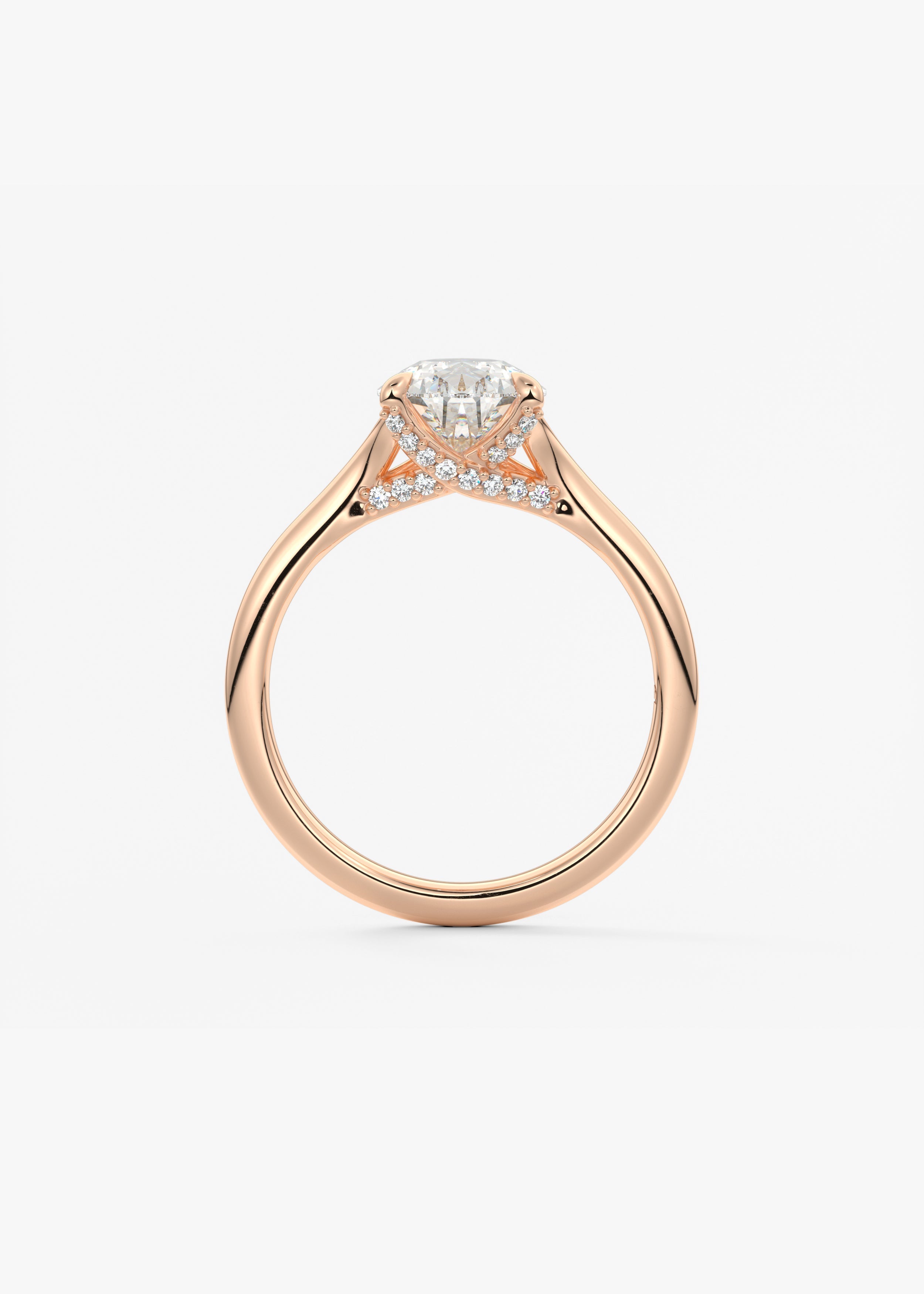 Pear Hidden Halo Lab Grown Diamond Engagement Ring