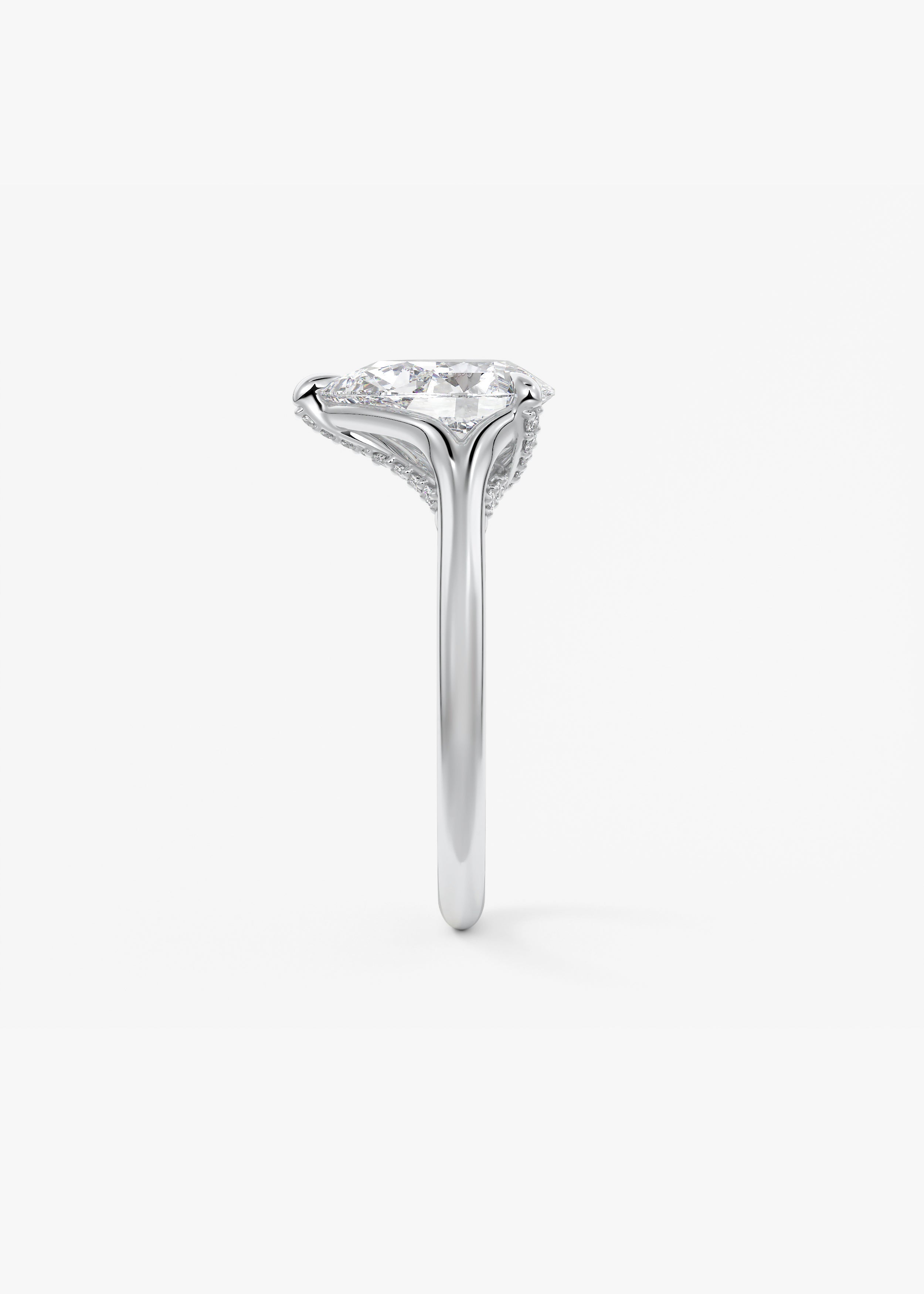 Pear Hidden Halo Lab Grown Diamond Engagement Ring