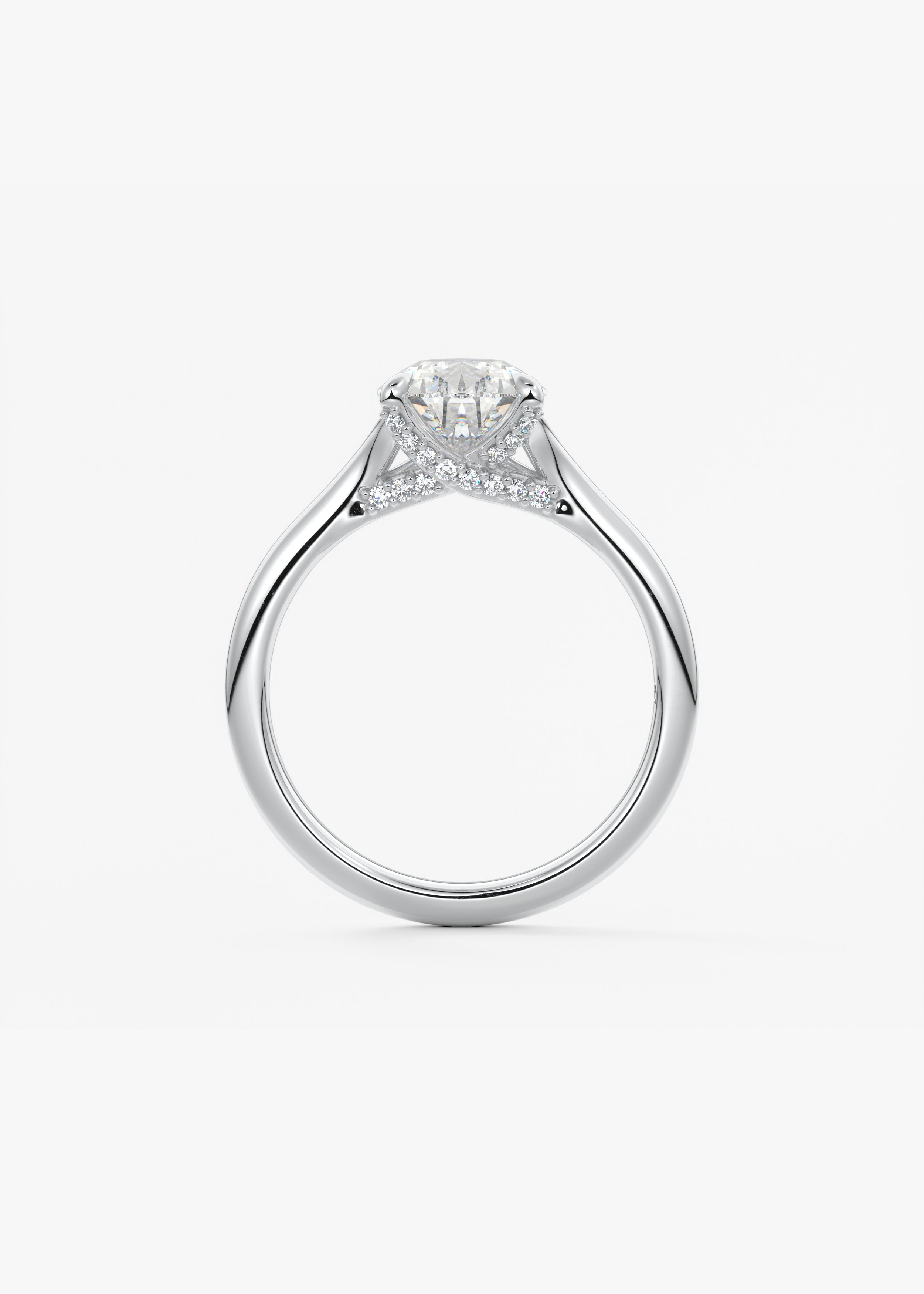Pear Hidden Halo Lab Grown Diamond Engagement Ring