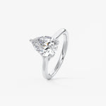 Pear Hidden Halo Lab Grown Diamond Engagement Ring