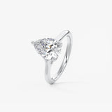 Pear Hidden Halo Lab Grown Diamond Engagement Ring