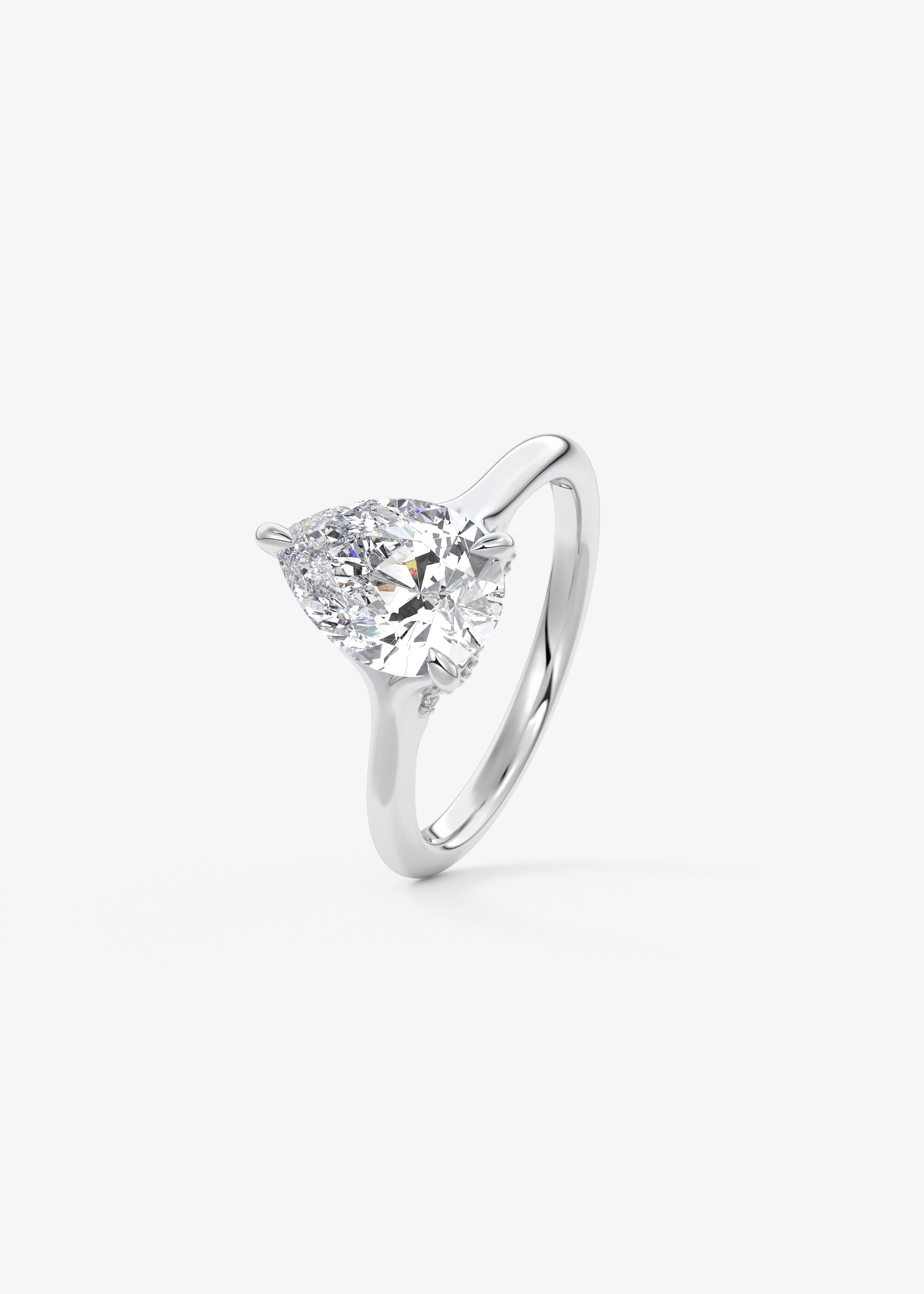 Pear Hidden Halo Lab Grown Diamond Engagement Ring