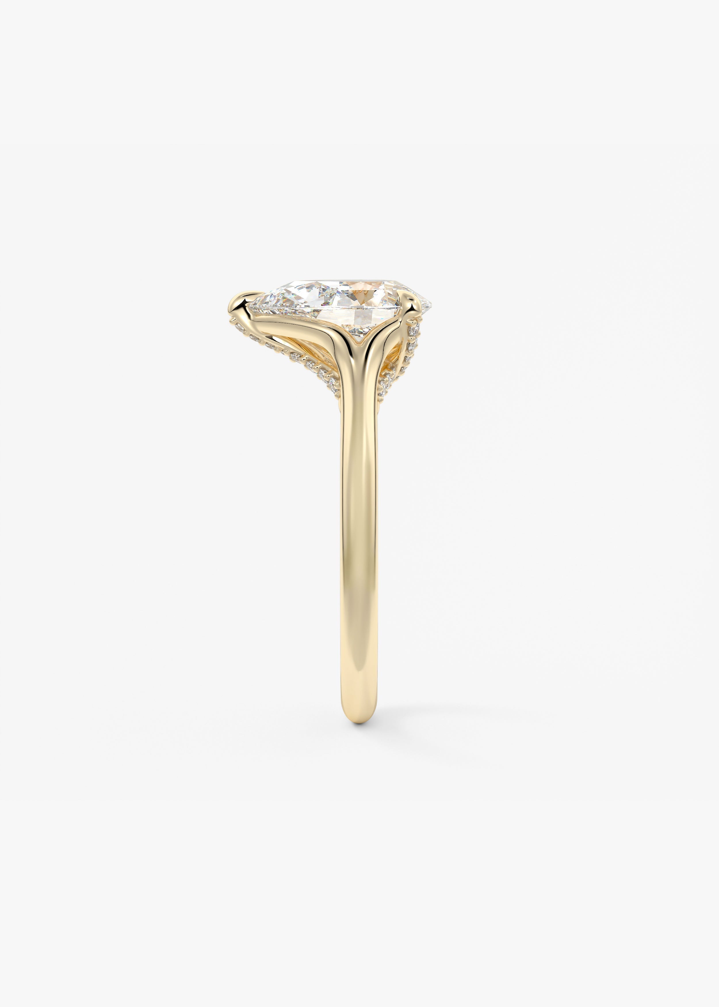 Pear Hidden Halo Lab Grown Diamond Engagement Ring