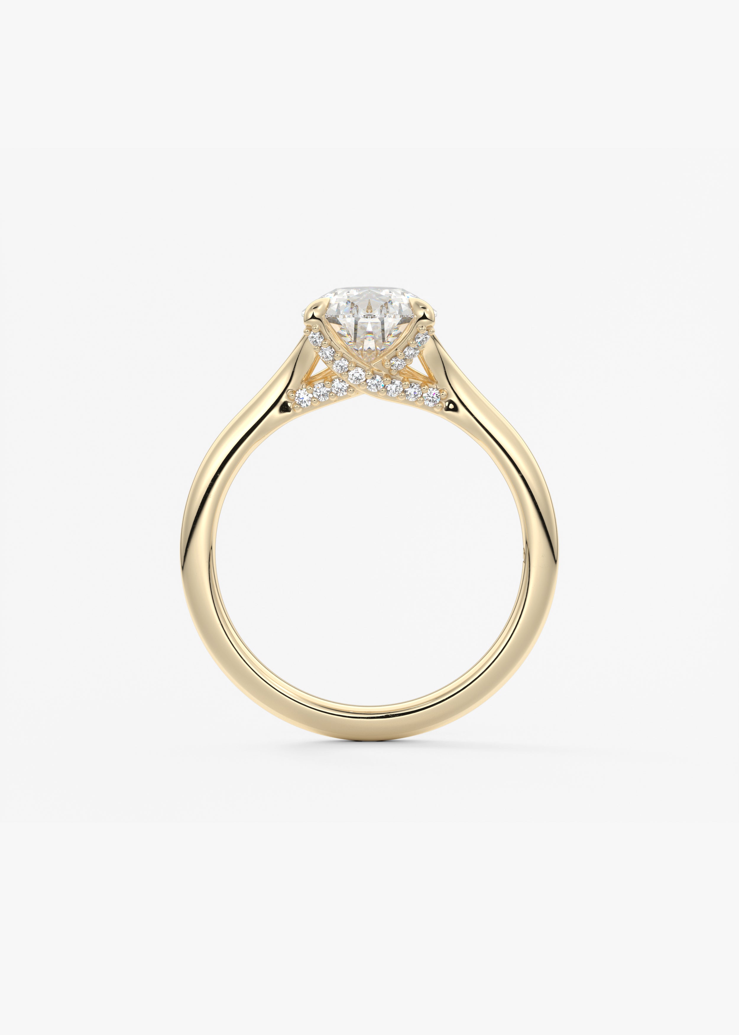 Pear Hidden Halo Lab Grown Diamond Engagement Ring
