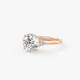 Round Three Stone Lab Grown Diamond Engagement Ring