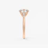 Round Three Stone Lab Grown Diamond Engagement Ring