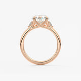 Round Three Stone Lab Grown Diamond Engagement Ring