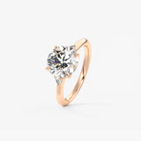 Round Three Stone Lab Grown Diamond Engagement Ring