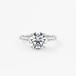 Round Three Stone Lab Grown Diamond Engagement Ring