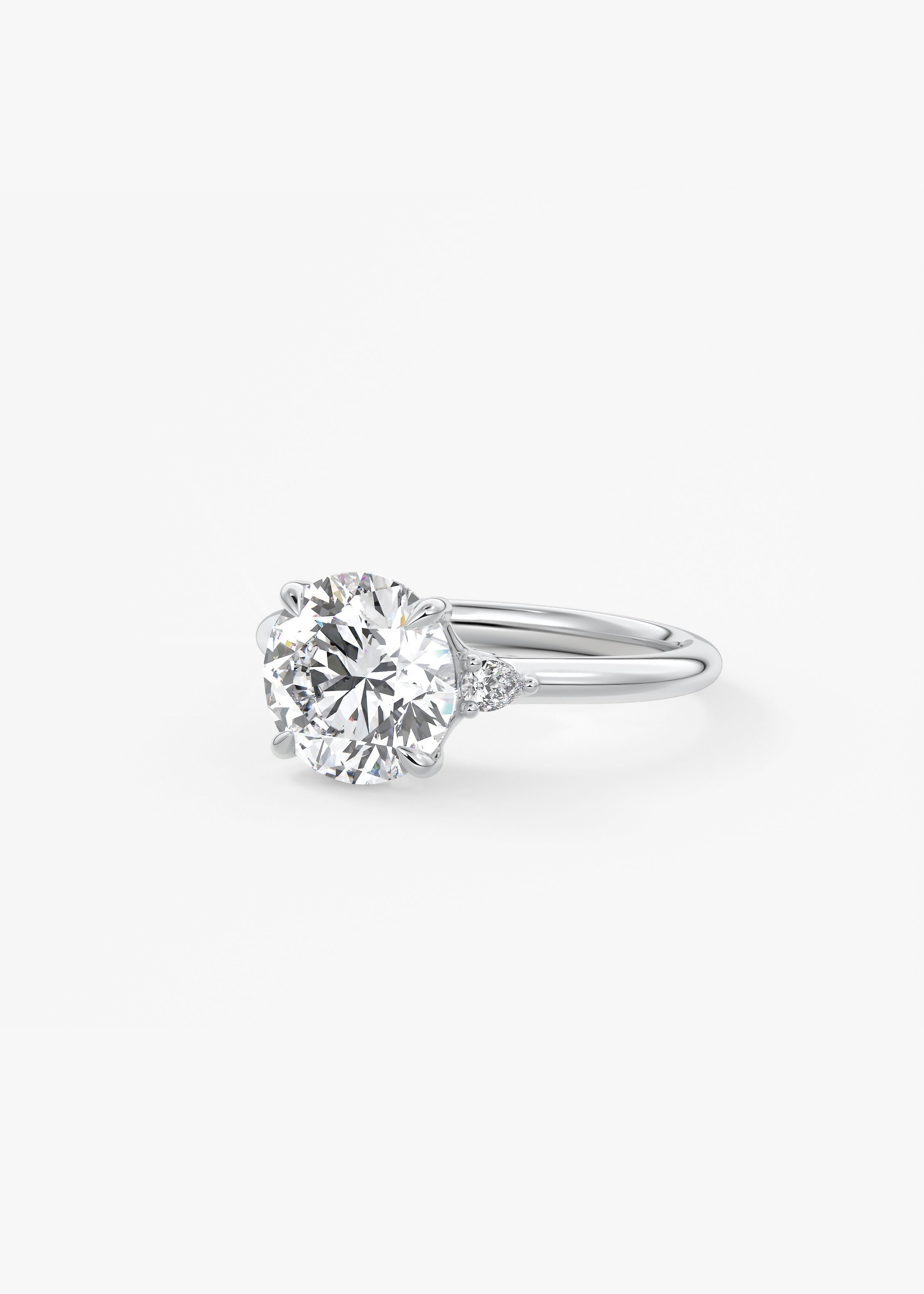 Round Three Stone Lab Grown Diamond Engagement Ring