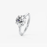 Round Three Stone Lab Grown Diamond Engagement Ring