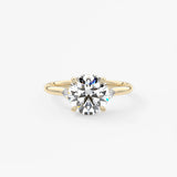 Round Three Stone Lab Grown Diamond Engagement Ring