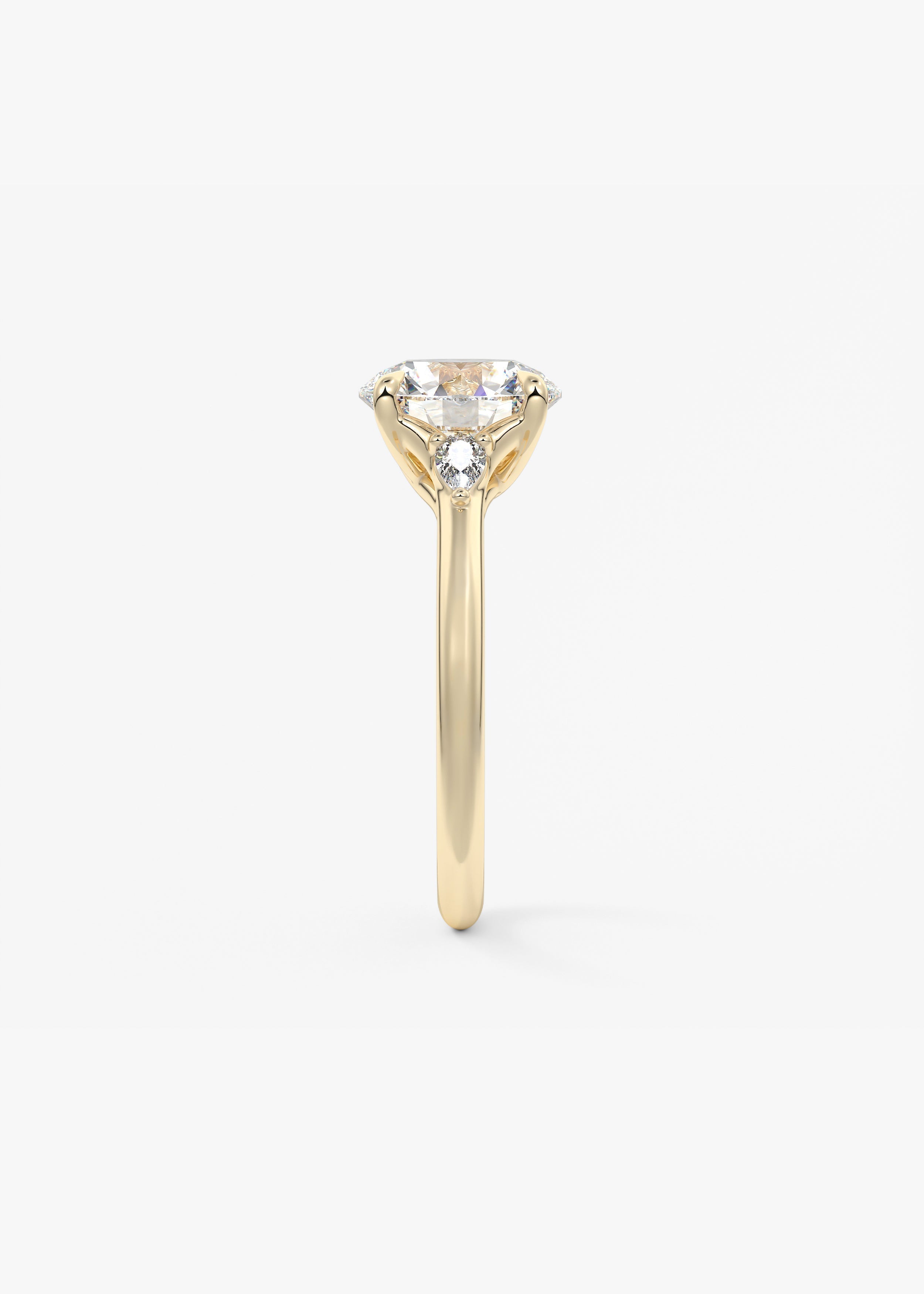 Round Three Stone Lab Grown Diamond Engagement Ring