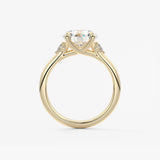 Round Three Stone Lab Grown Diamond Engagement Ring