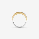 0.08 CT Round Moissanite Double Gold Men's Wedding Band in Solid Gold 2