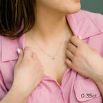 1.0 CT East West Oval Cut Moissanite Diamond Solitaire Pendant Necklace in Solid Gold 6