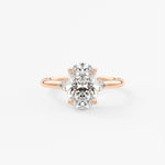 Oval Three Stone Lab Grown Diamond Engagement Ring