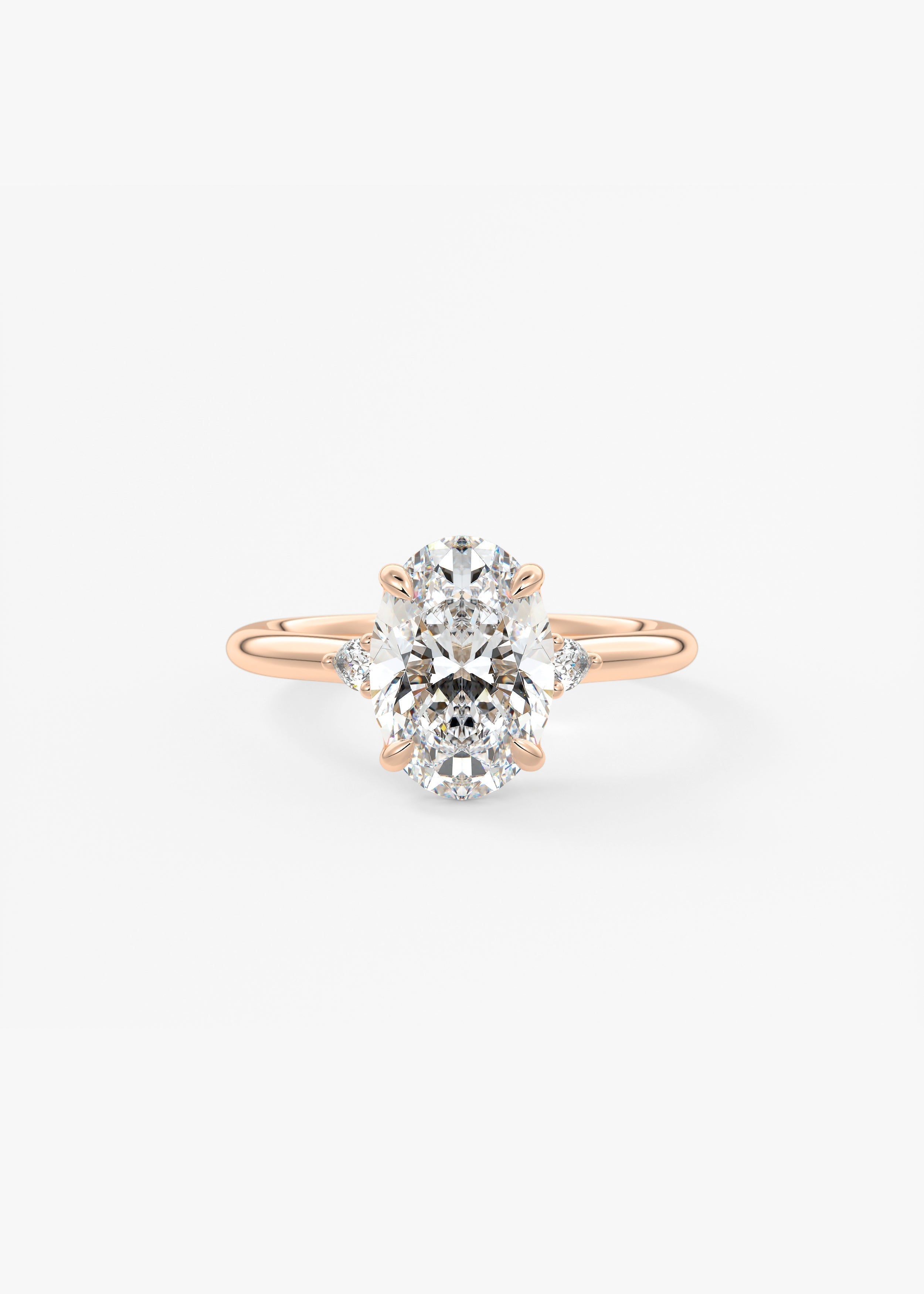 Oval Three Stone Lab Grown Diamond Engagement Ring