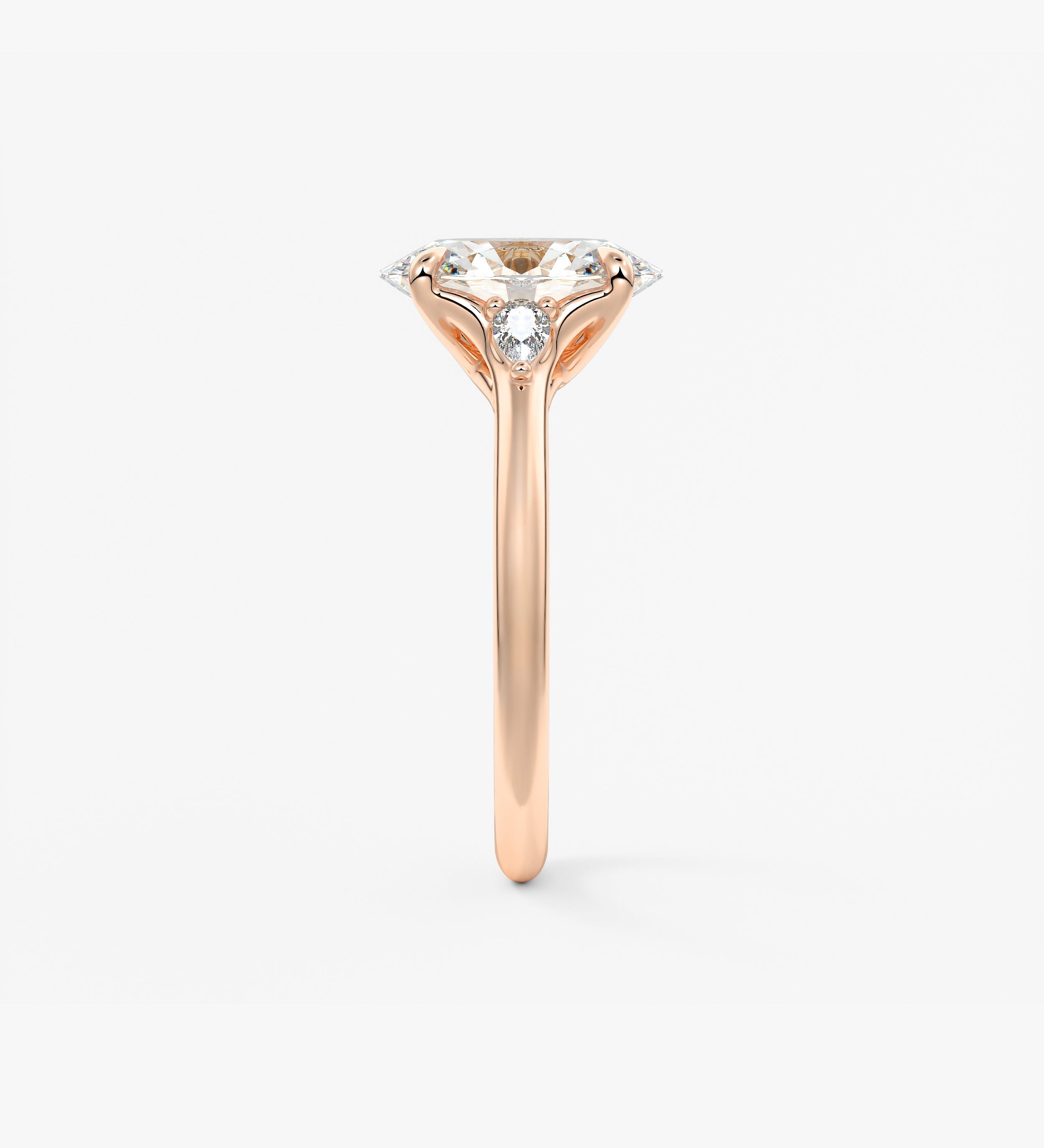 Oval Three Stone Lab Grown Diamond Engagement Ring