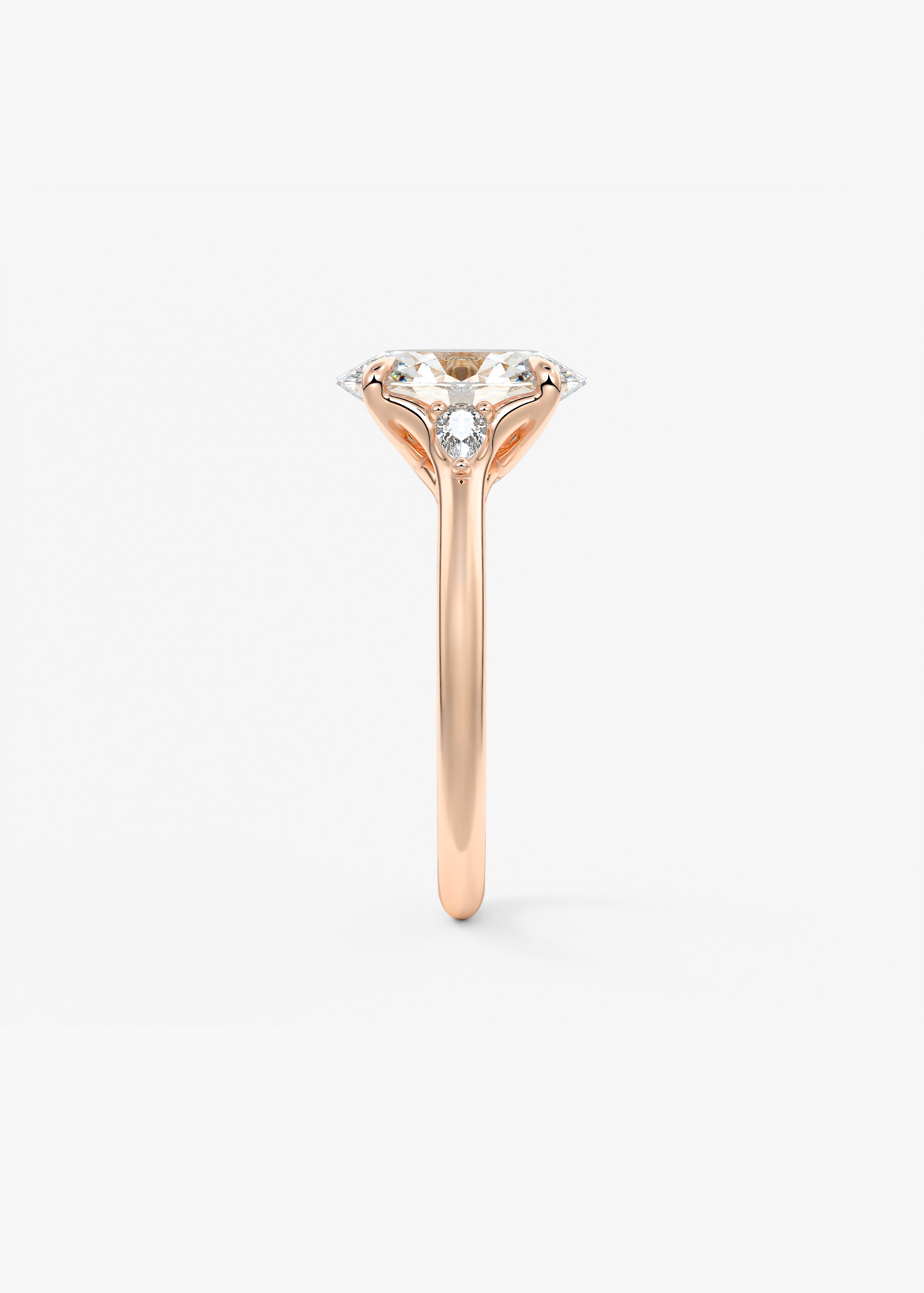 Oval Three Stone Lab Grown Diamond Engagement Ring
