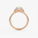 Oval Three Stone Lab Grown Diamond Engagement Ring