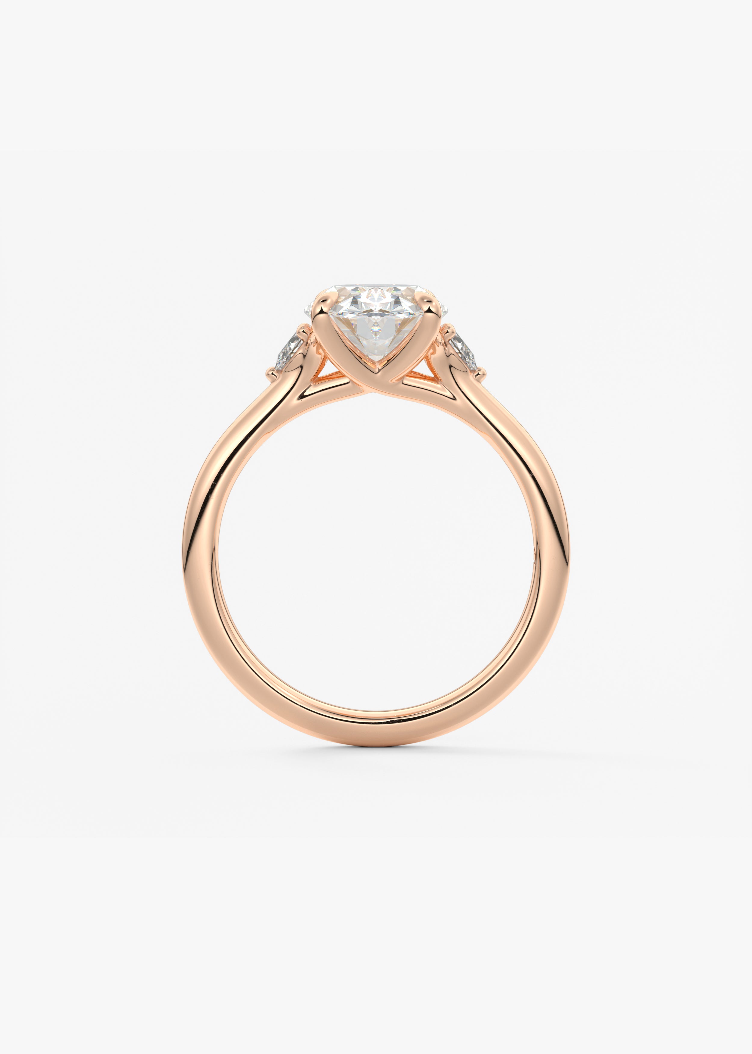 Oval Three Stone Lab Grown Diamond Engagement Ring