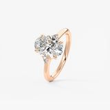 Oval Three Stone Lab Grown Diamond Engagement Ring