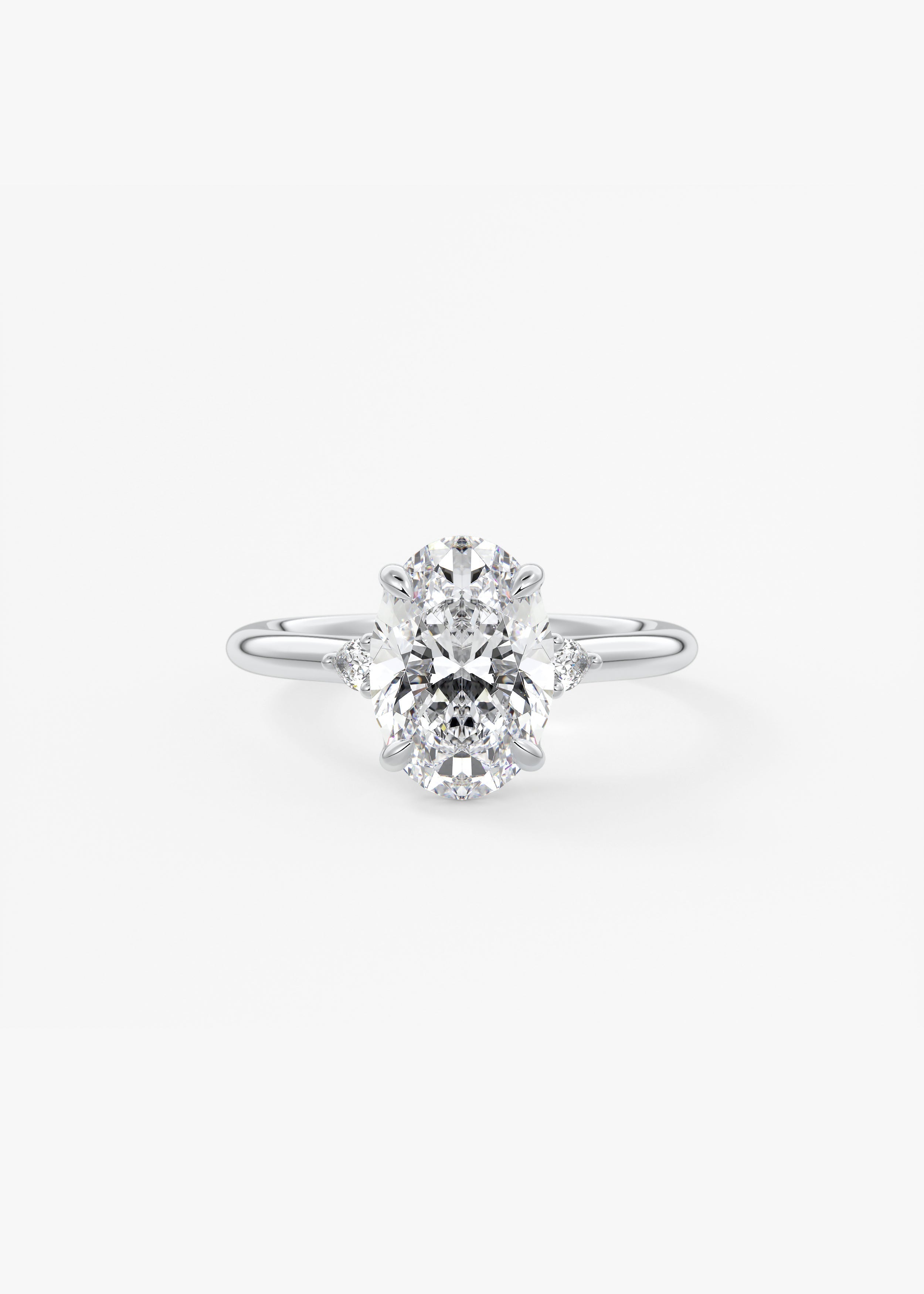 Oval Three Stone Lab Grown Diamond Engagement Ring