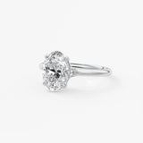 Oval Three Stone Lab Grown Diamond Engagement Ring