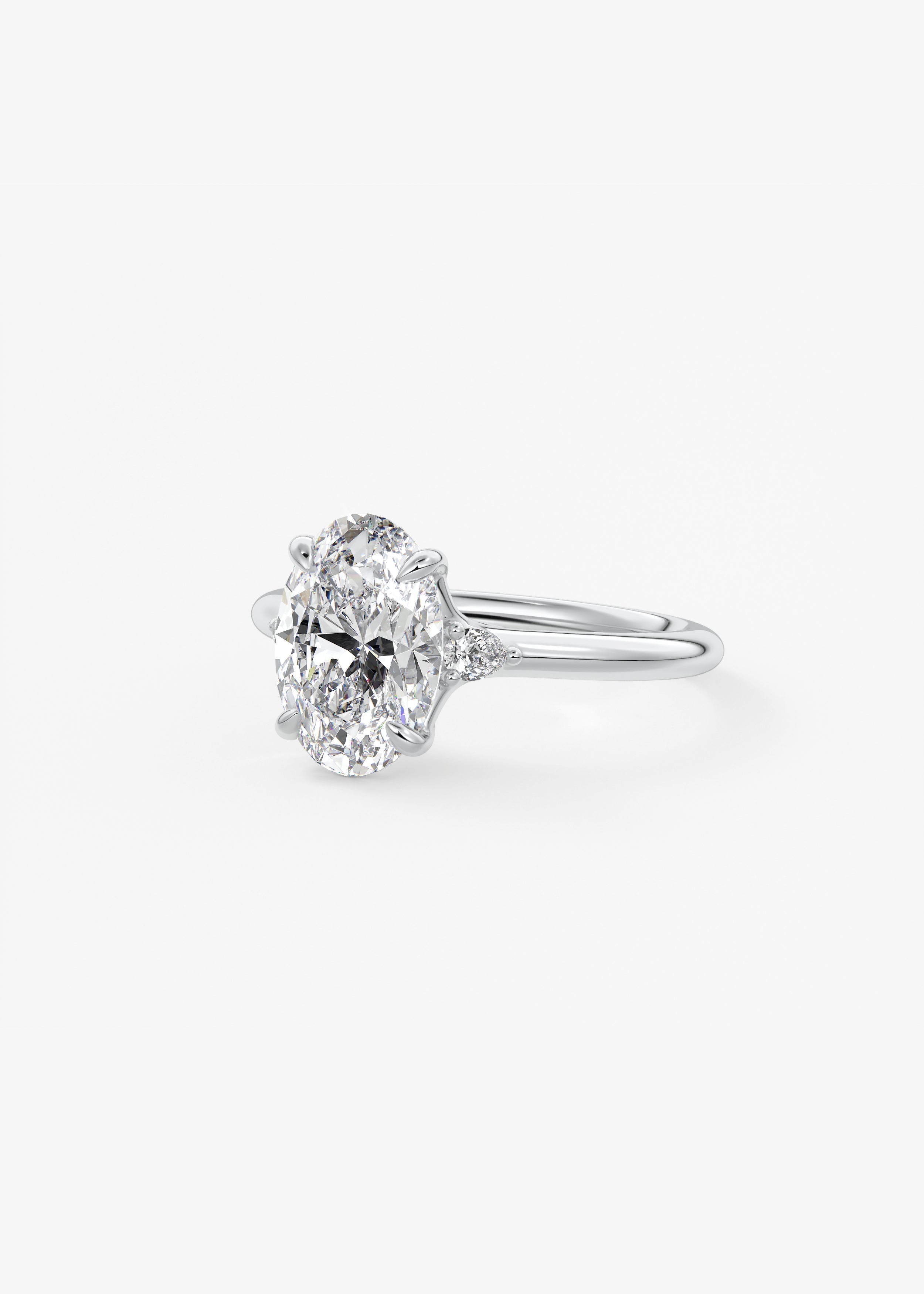 Oval Three Stone Lab Grown Diamond Engagement Ring