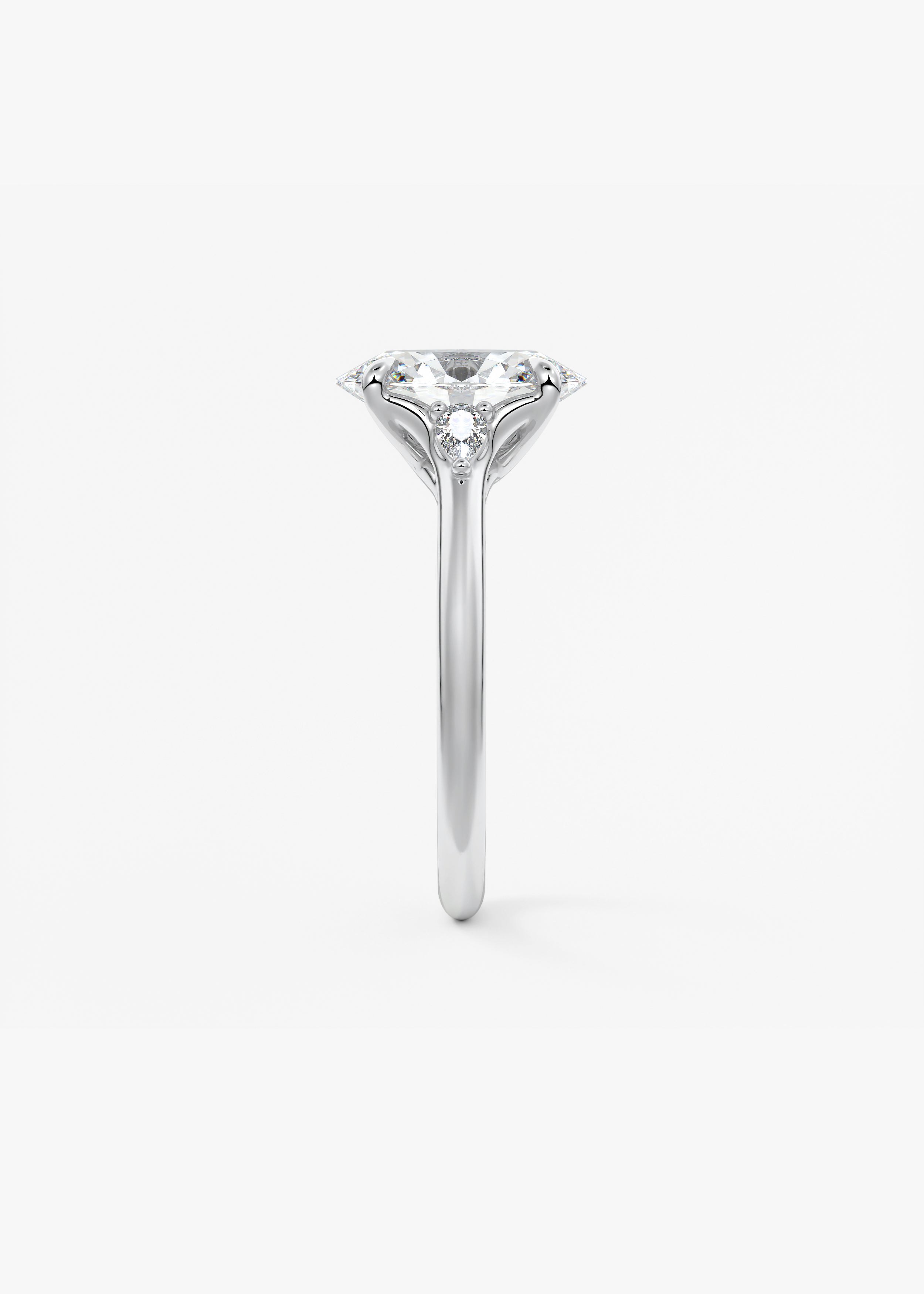 Oval Three Stone Lab Grown Diamond Engagement Ring