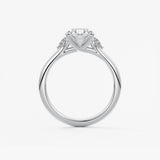 Oval Three Stone Lab Grown Diamond Engagement Ring