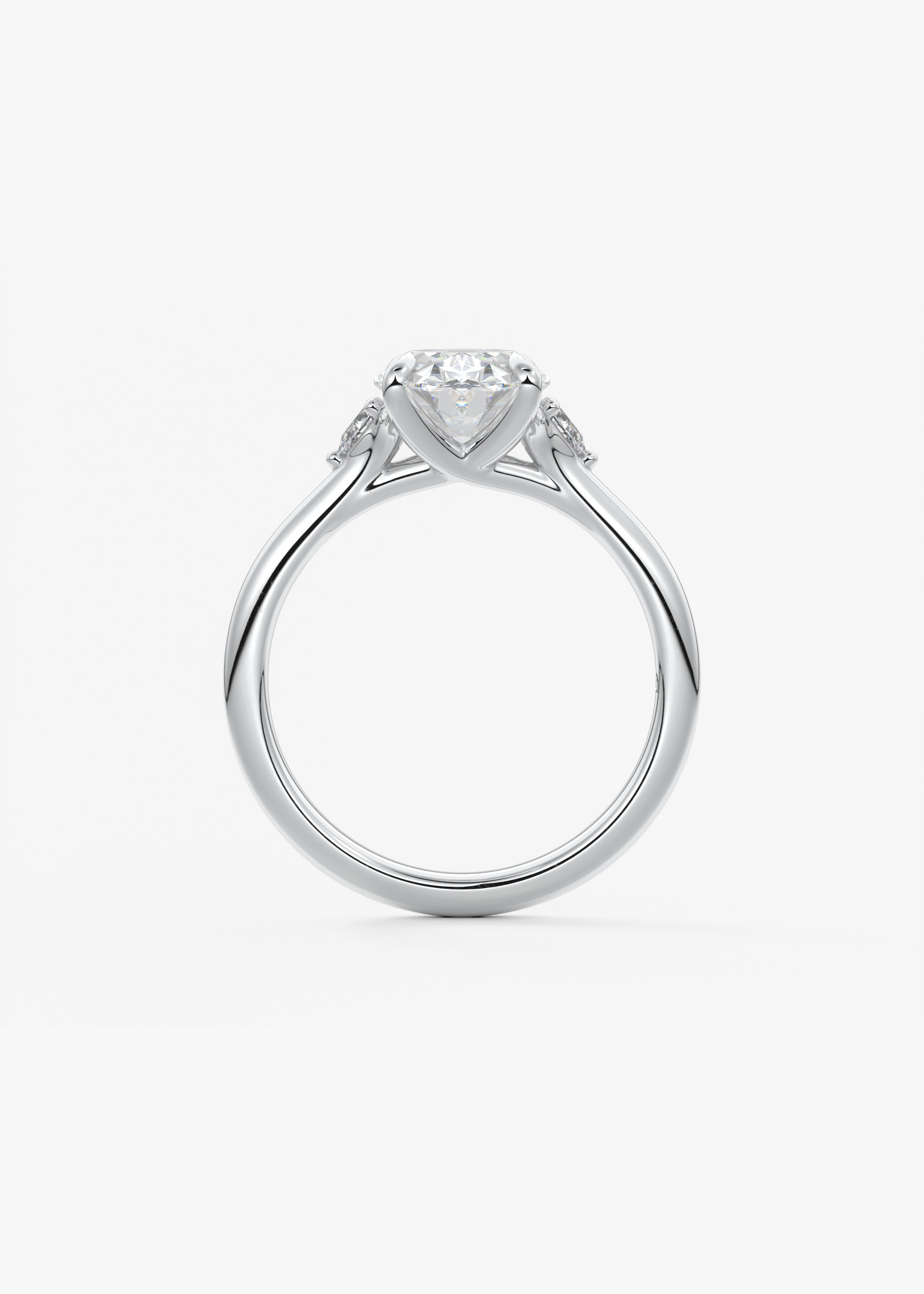 Oval Three Stone Lab Grown Diamond Engagement Ring