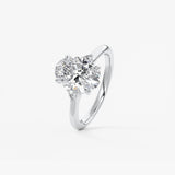 Oval Three Stone Lab Grown Diamond Engagement Ring