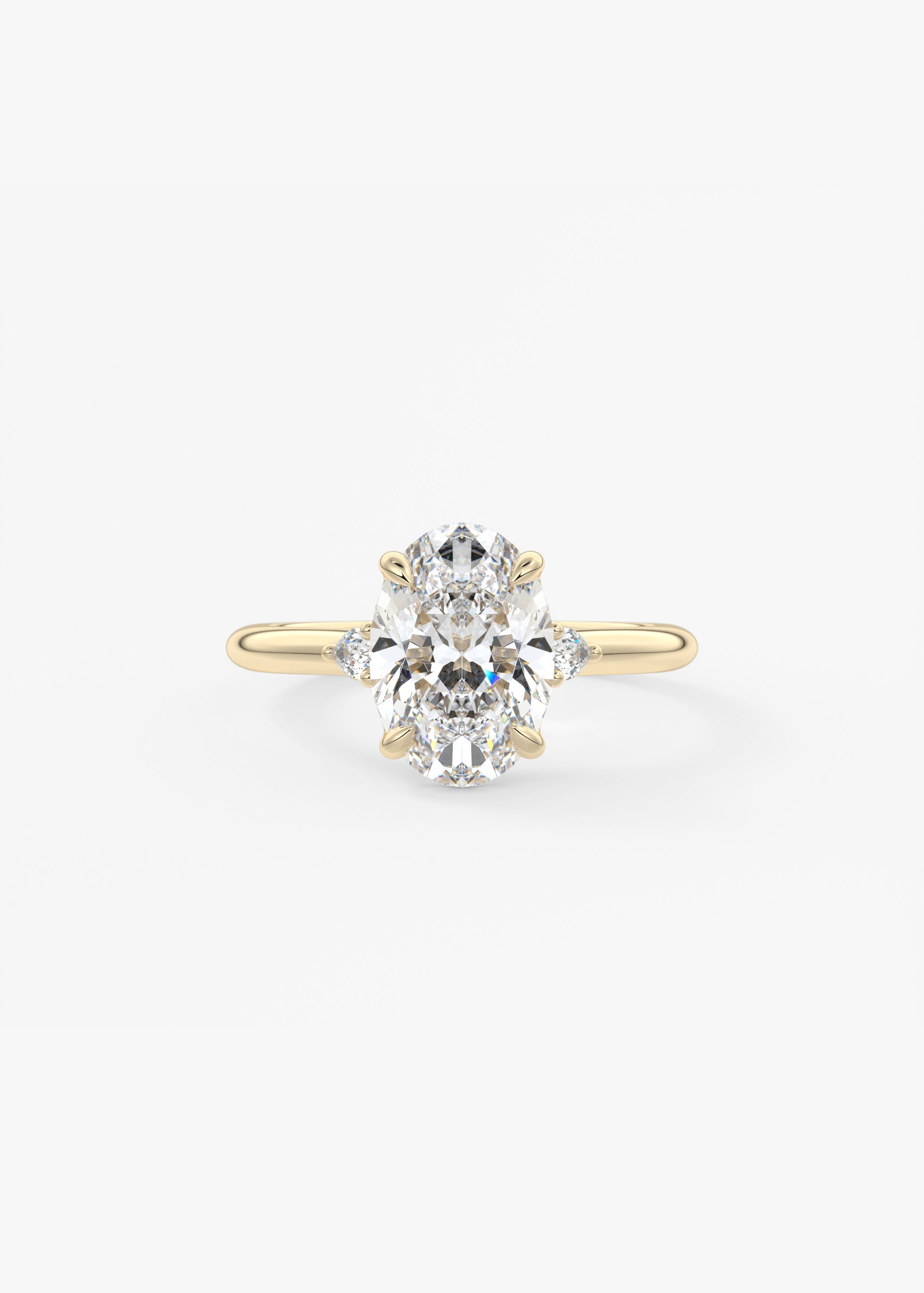 Oval Three Stone Lab Grown Diamond Engagement Ring