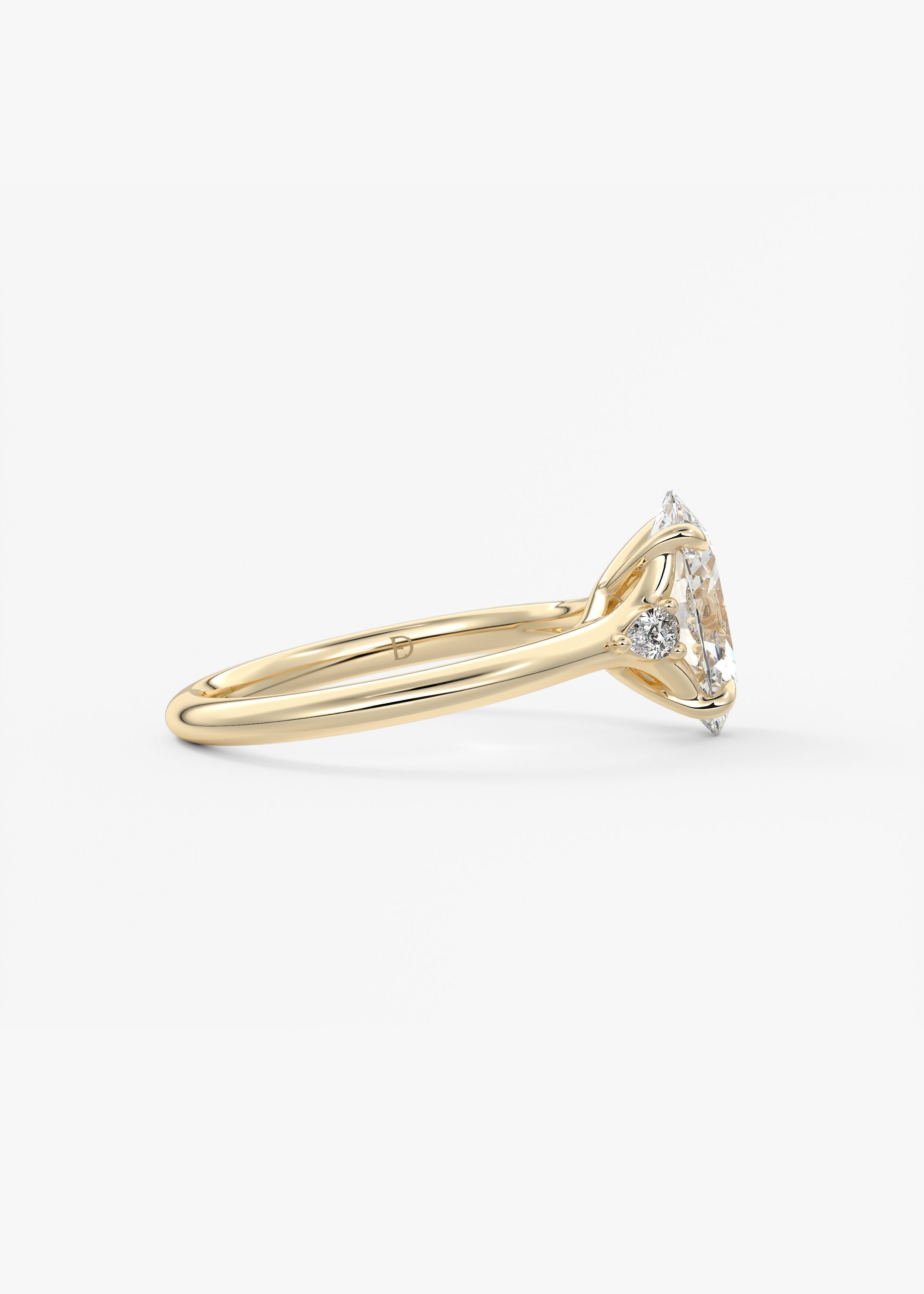 Oval Three Stone Lab Grown Diamond Engagement Ring
