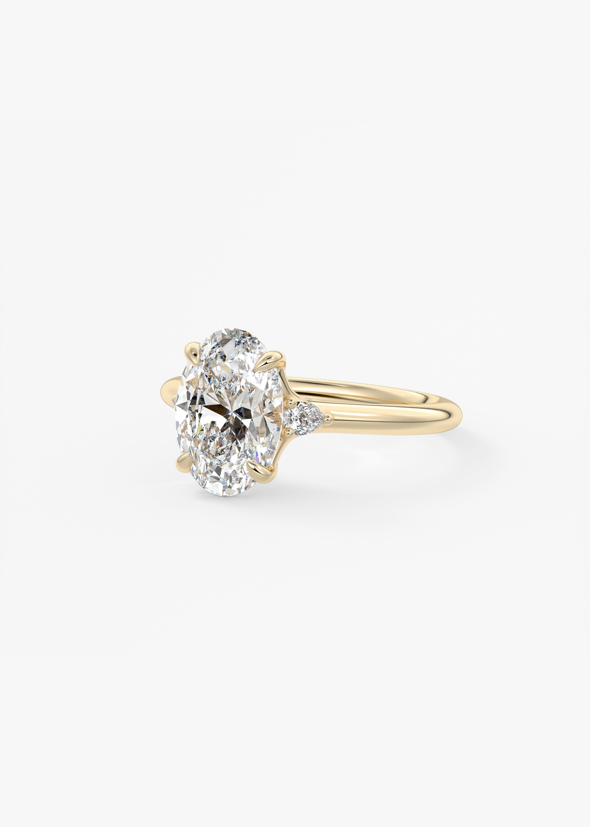 Oval Three Stone Lab Grown Diamond Engagement Ring