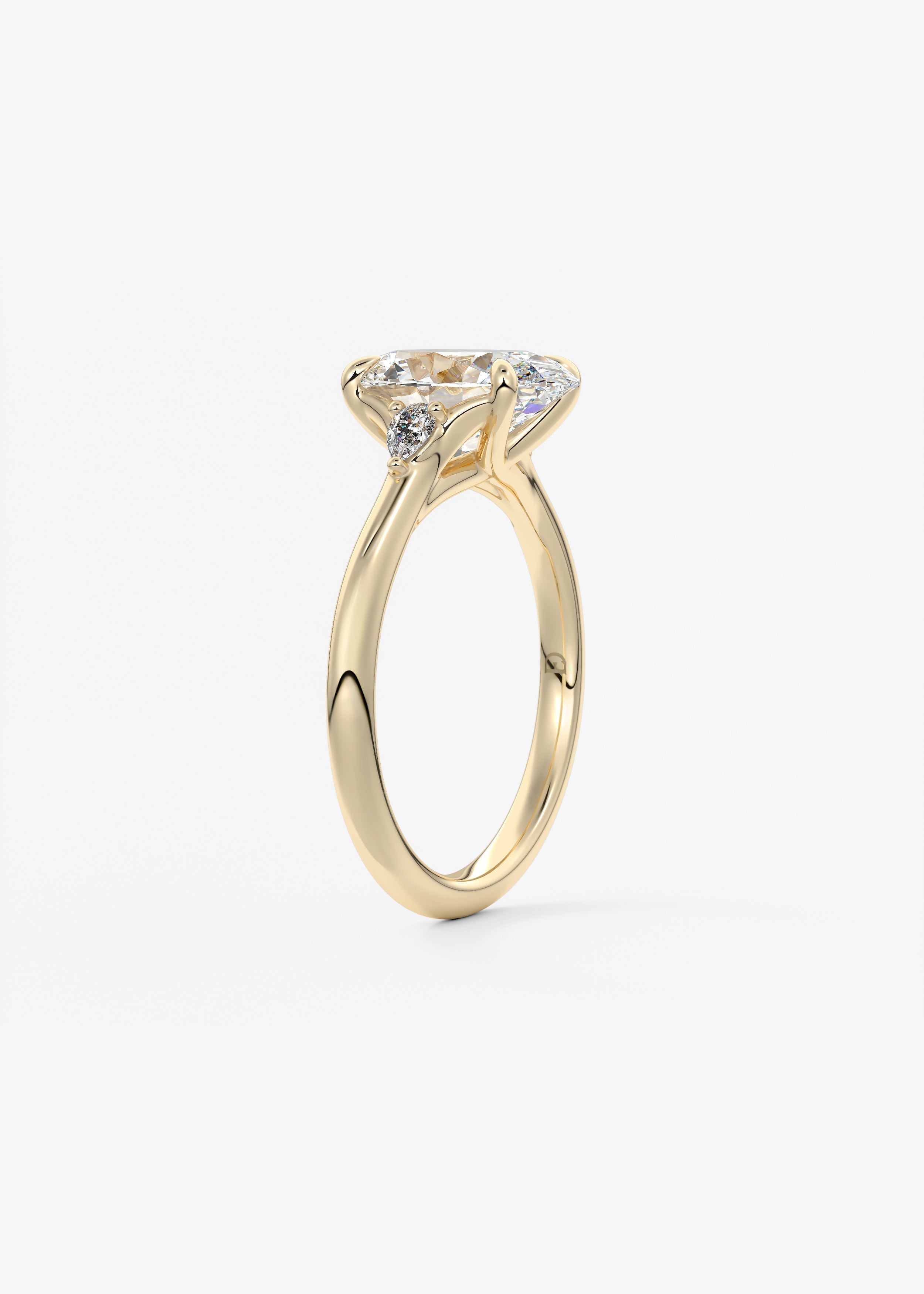 Oval Three Stone Lab Grown Diamond Engagement Ring