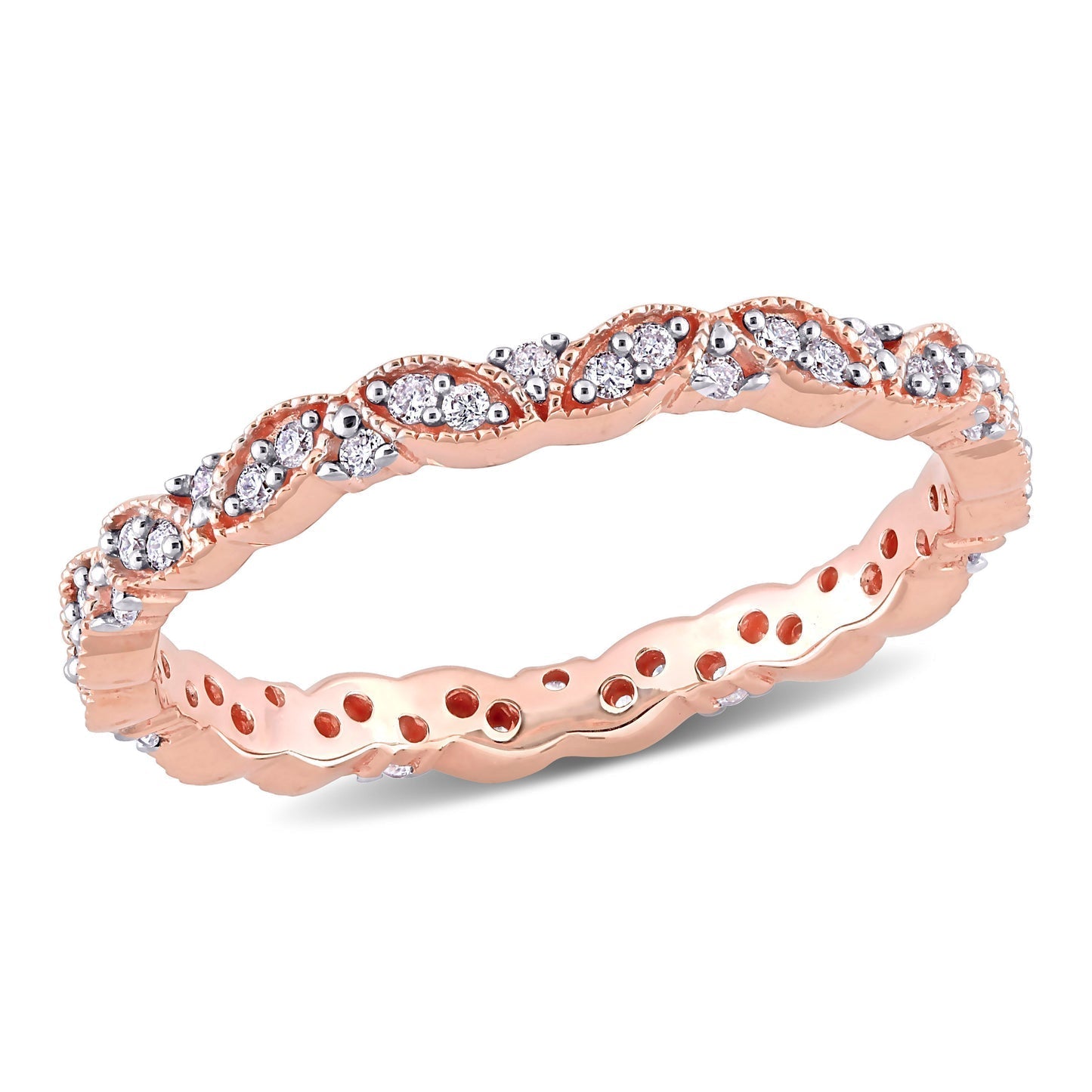 Round Cut Cubic Zirconia in 925 Sterling Silver Wedding Bands 9