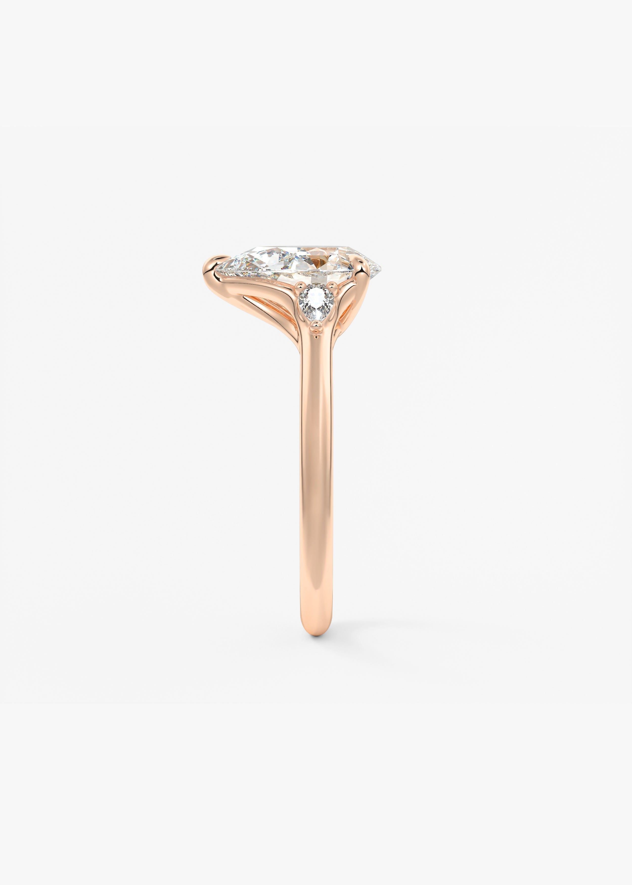 Pear Three Stone Lab Grown Diamond Engagement Ring