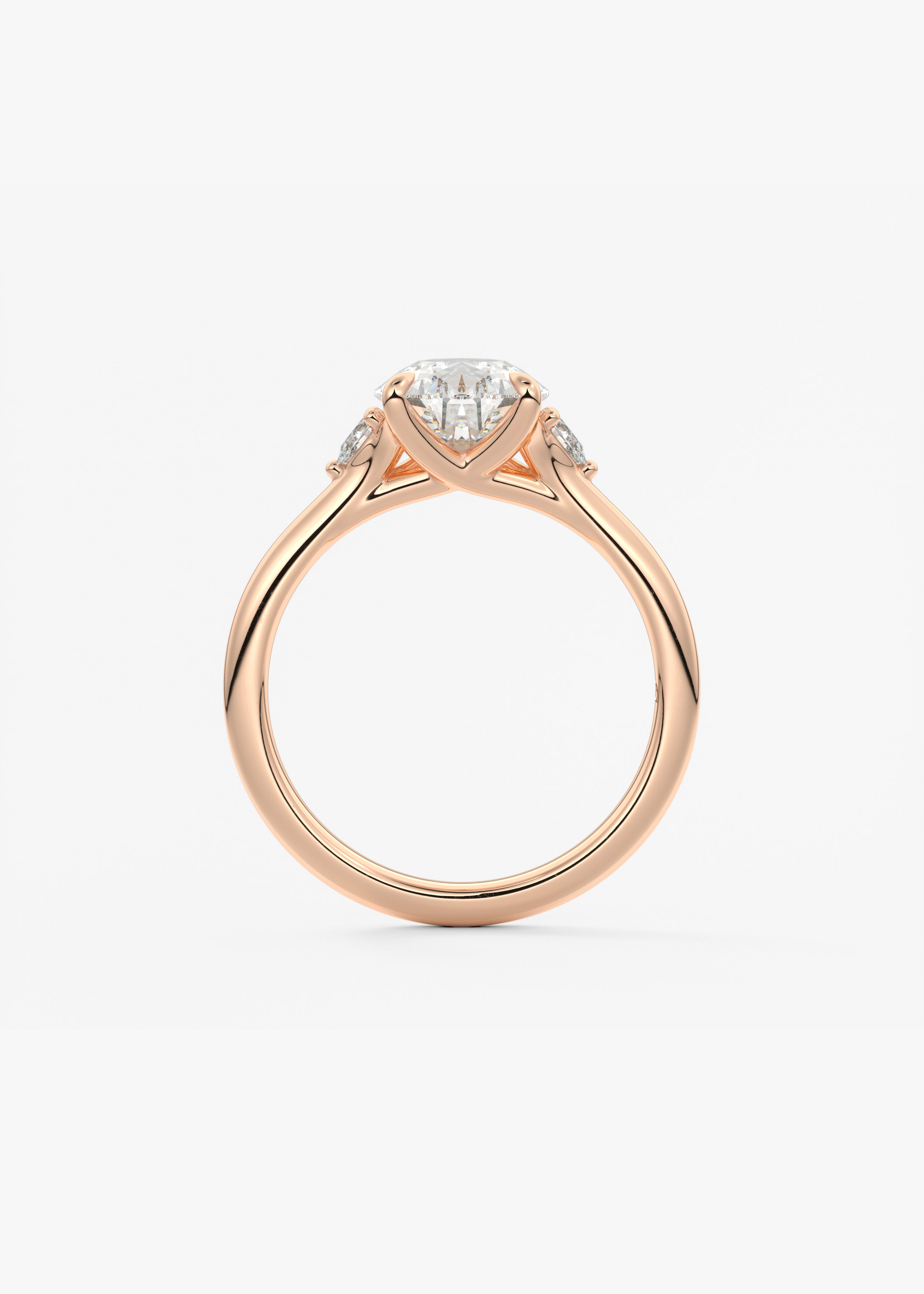 Pear Three Stone Lab Grown Diamond Engagement Ring