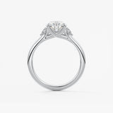 Pear Three Stone Lab Grown Diamond Engagement Ring