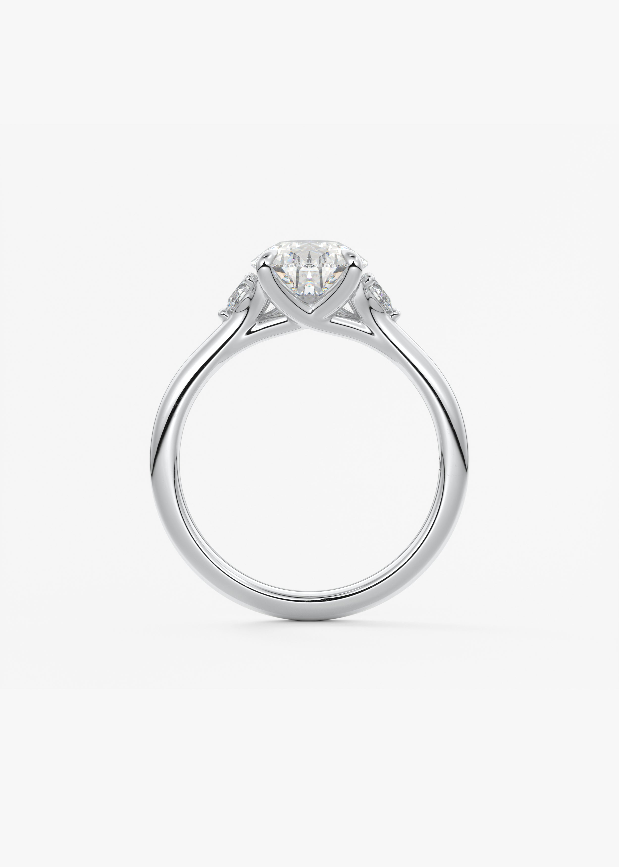Pear Three Stone Lab Grown Diamond Engagement Ring