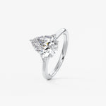 Pear Three Stone Lab Grown Diamond Engagement Ring