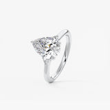 Pear Three Stone Lab Grown Diamond Engagement Ring