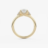 Pear Three Stone Lab Grown Diamond Engagement Ring