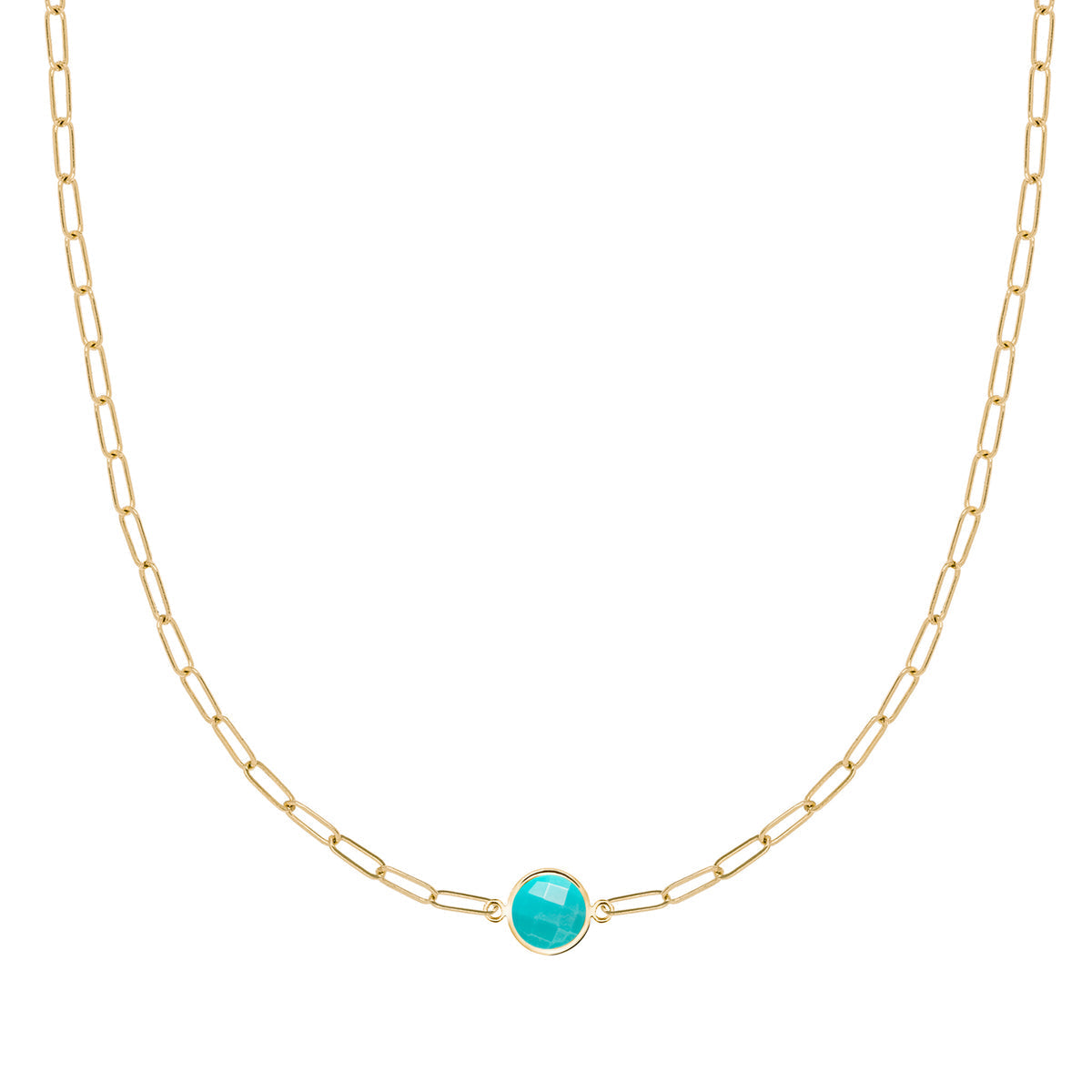 0.84 CT Round Topaz Lab Made Diamond-December Birthstone Necklace 1