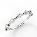 Stunning 0.28 TCW Round Moissanite Stones Dainty Wedding Band 6