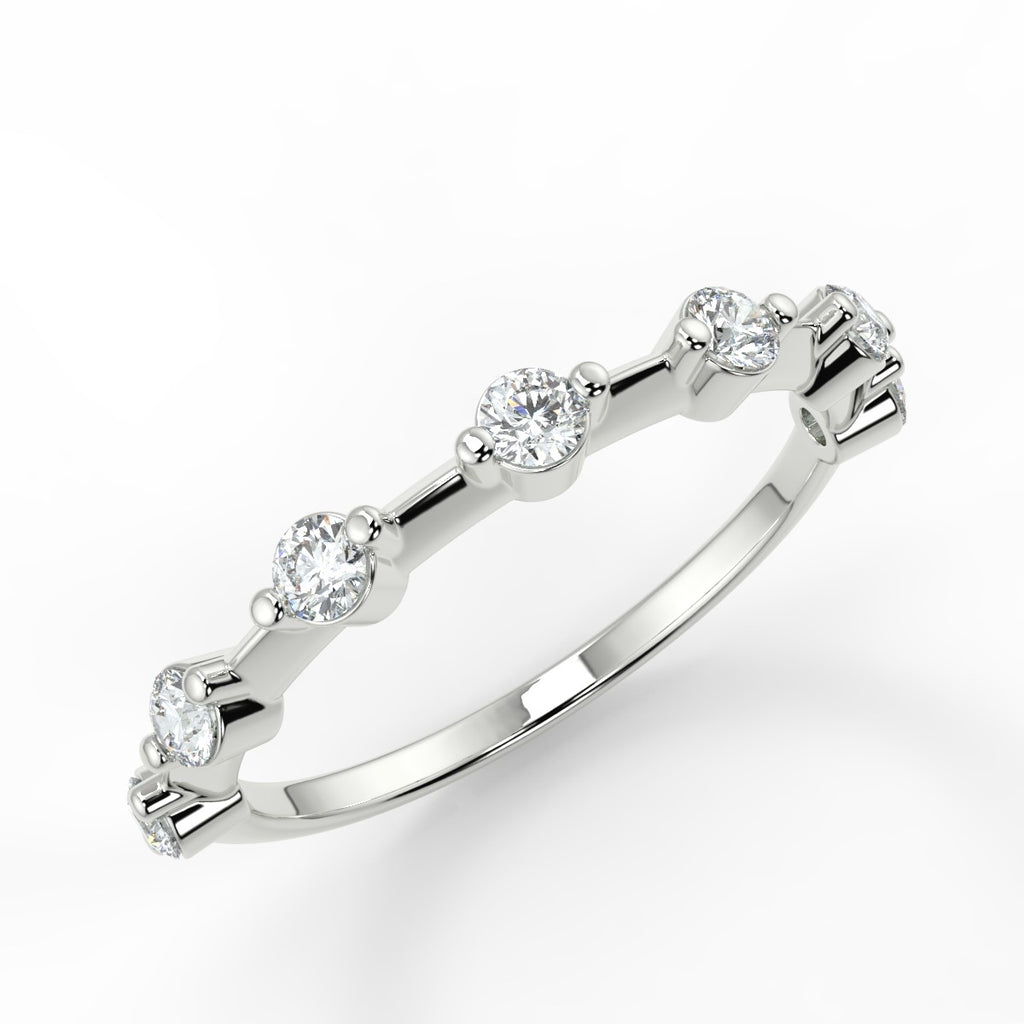 Stunning 0.28 TCW Round Moissanite Stones Dainty Wedding Band 6