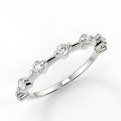 Stunning 0.28 TCW Round Moissanite Stones Dainty Wedding Band 6